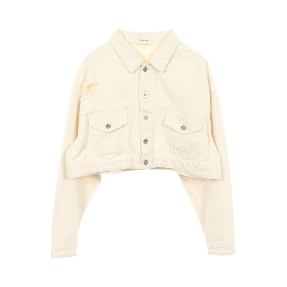 Miu Distressed Cropped Denim #340245M86B